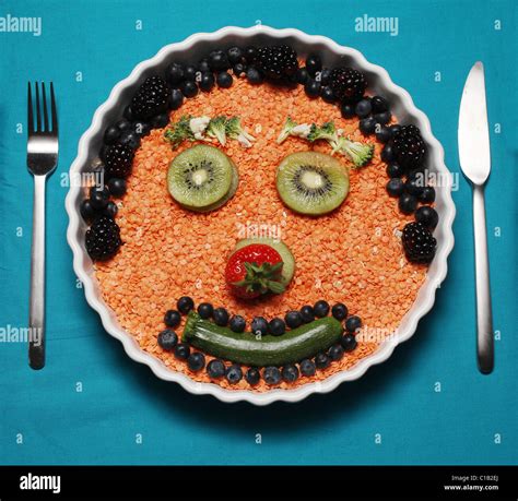 Funny faces made of food Stock Photo - Alamy