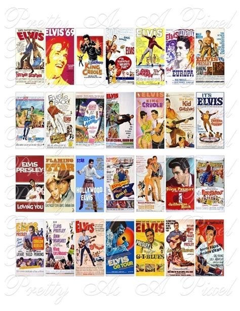 Elvis Presley Movie Posters 1 x 2 inch INSTANT DOWNLOAD