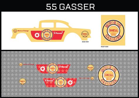 Hot Wheels Gasser Shell Motor Oil Waterslide Printed White First Decals Ebay