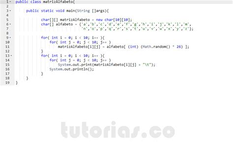 Arrays Java Matriz Alfabeto Tutorias Co