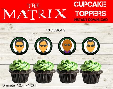 Matrix Inspired Cupcake Toppers The Matrix Party Decorations The Matrix