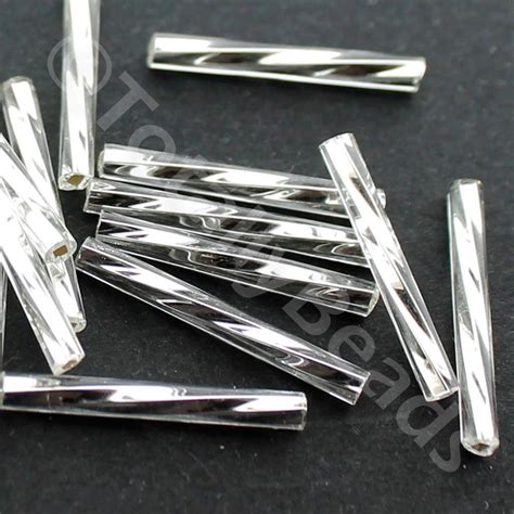 Shop The Czech Bugle Beads Mm In Silver Lined Silver G