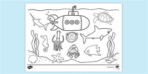 Under The Sea Colouring Page Colouring Sheet Twinkl