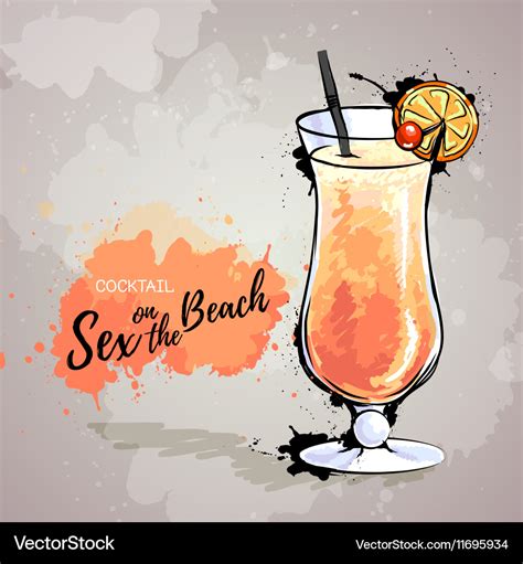 Cocktail Sex On The Beach Royalty Free Vector Image