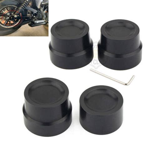 Black Front Rear Axle Cap Nut Cover For Harley Softail Dyna Touring