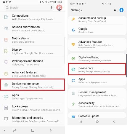 check samsung phone storage space settings samsung uk
