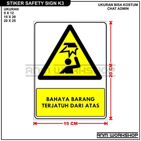 Jual Stiker Safety Sign Rambu K3 Bahaya Barang Terjatuh Dari Atas Shopee Indonesia