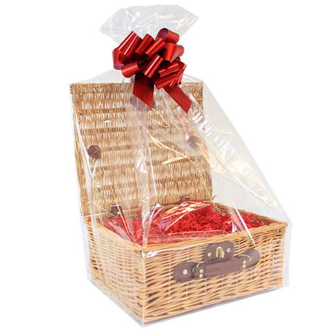 BULK Gift Hamper Kit 14 NATURAL WICKER HAMPER RED ACCESSORIES