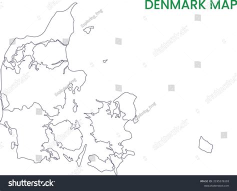 High Detailed Map Denmark Outline Map Stock Vector (Royalty Free ...