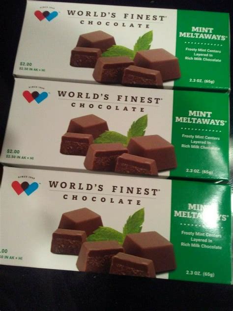 3 Mint Meltaways Boxes Worlds Finest Chocolate Free Etsy