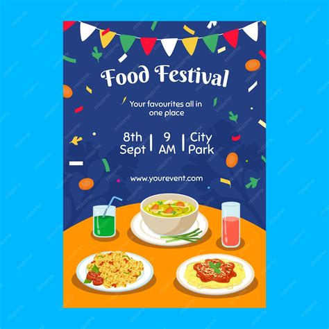 Premium Vector | Hand drawn food festival poster design