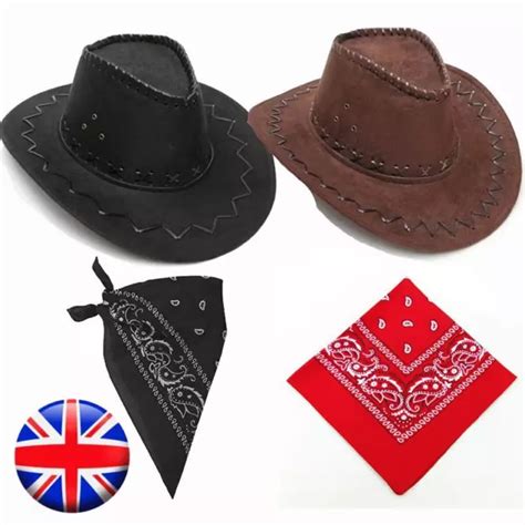 Cowboy Hat And Bandana Wild Western Fancy Dress Costume Accessory