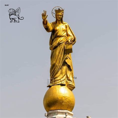 Factory Custom Outdoor Church Gold Metal Mother Mary Sculpture Bronze Virgin Mary Statue China