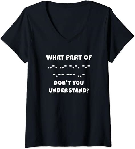 Womens Funny Morse Code FUCK YOU Shortwave Ham Radio Quote Gift V Neck