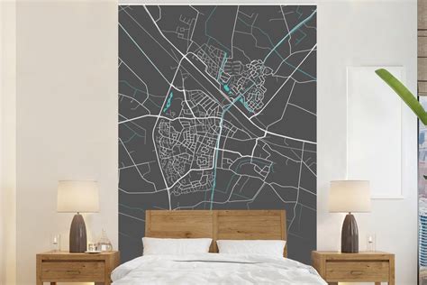 Behang Fotobehang Stadskaart Raalte Plattegrond Kaart Breedte