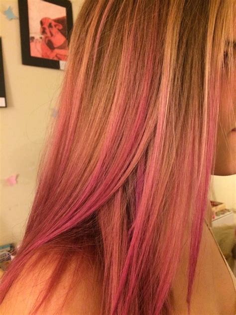 Dreamyavenue Pink Blonde Hair Hair Streaks Pink Hair Dye