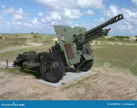 British 25 Pounder Field Gun As D Day Memorial Normandy Editorial