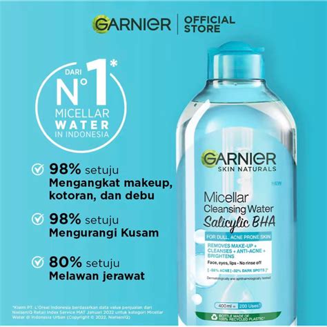 Jual Garnier Micellar Water Salicylic Bha Ml Biru Shopee Indonesia