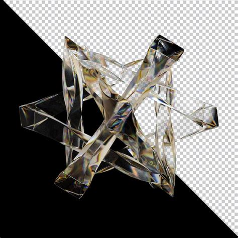 Premium PSD Dispersion Glass Abstract Shape 3d Illustration With