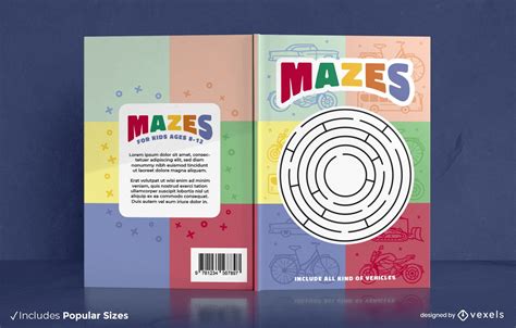 Maze and Transportation Vehicles Book Cover Design