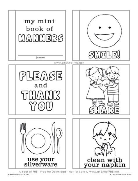 Free Printable Worksheets On Manners