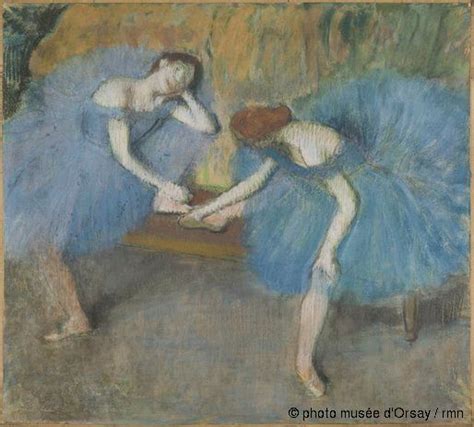 Two Dancers At Rest Circa Degas Pastel On Beige Paper Canvas