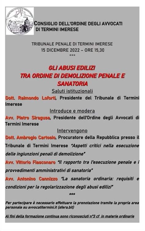 Evento Del 15 12 2022 Termini Imerese Tribunale Penale Urbanistica