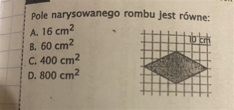 pole narysowanego rombu jest równe Brainly pl