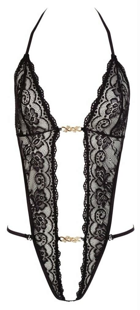 Cottelli Collection Lingerie Stringbody Aus Bl Tenspitze Schwarz Ab
