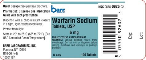 Warfarin Fda Prescribing Information Side Effects And Uses