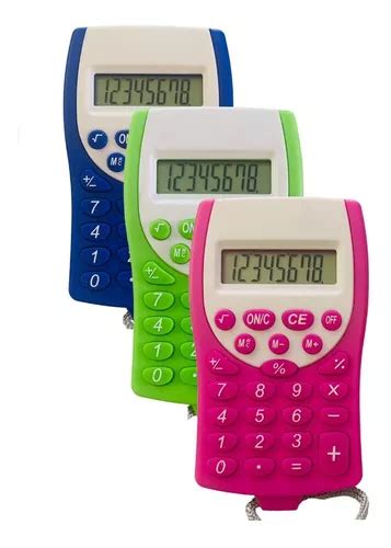 Kit 3 Mini Calculadora De Bolso Colorida 8 Dígitos C Nfe MercadoLivre