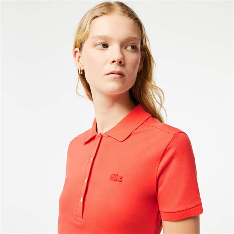 Lacoste Kadın Slim Fit Kısa Kollu Polo Yaka Turuncu Elbise EF5473 02K