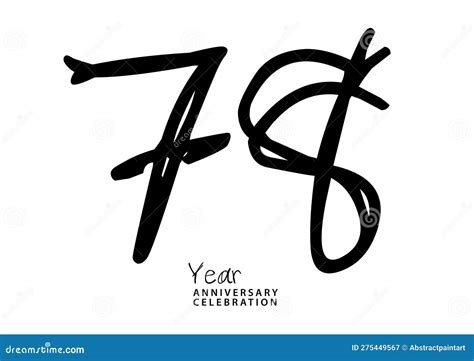 78 Year Anniversary Celebration Black Color Logotype Vector 78 Number Design 78th Birthday