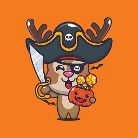 Cerf De Pirates Le Jour De L Halloween Illustration De Dessin Anim