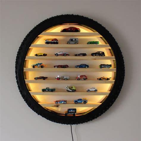 Modern Shelf Tire Shelf For Hot Wheels Matchbox Toy Car Storage Wall Art Toy Car Organizer