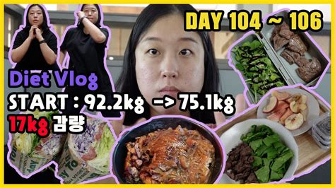 Sub 고도비만 다이어트 Diet Vlog 17kg 감량 중 간헐적 단식 및 저탄고지 Day 104 105