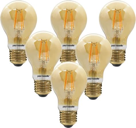 Paul Russells Led Filament Gls Light Bulbs Edison Screw Fitting E27 50w Equivalent Led A60 Gls