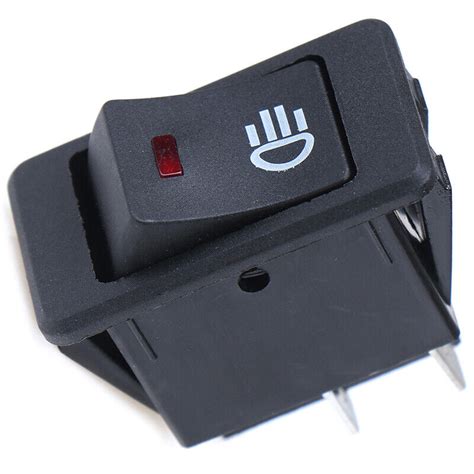 12V 35A Universal Car Red LED Fog Light Rocker Switch Dash Dashboard