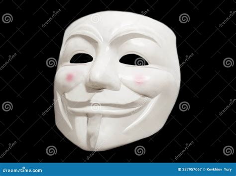 White Computer Hacker Mask on Black Background Stock Image - Image of ...