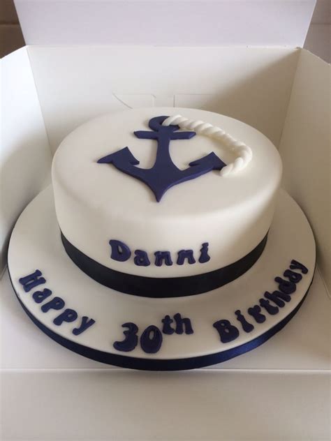 Naval Themed Cake With Anchor Yummiliciouscakes Nautical Cake