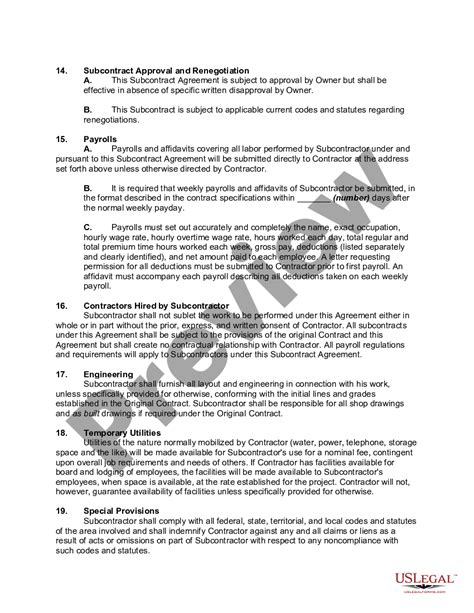 Illinois Subcontractor Agreement For Security Services Security