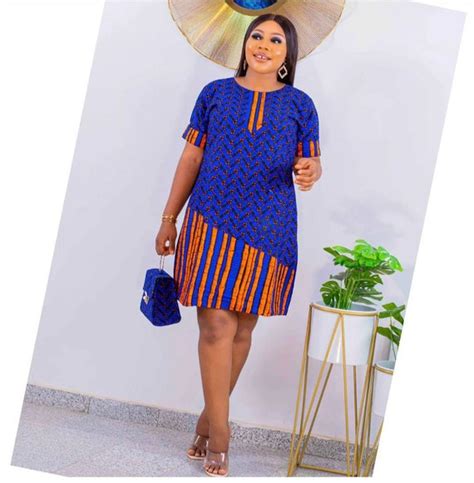 Blue Dressafrican Print Dressankara Short Dressafrican Etsy