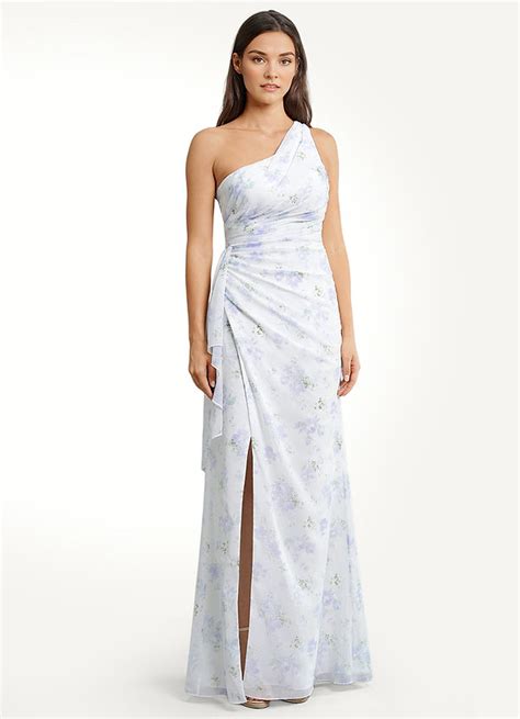 Blue Vintage Floral Azazie Maive Bridesmaid Dresses Azazie