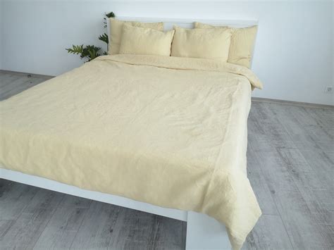 Pastel Yellow Linen Duvet Cover 1 Duvet Cover Softened Etsy