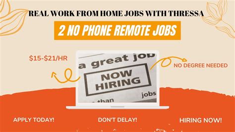 2 No Phone Work From Home Jobs Hiring Now 15 21 Per Hour YouTube