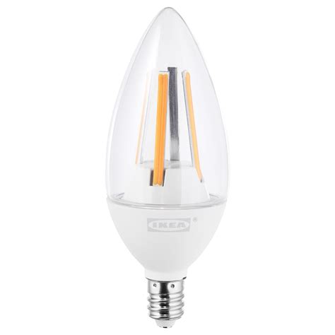 LEDARE LED bulb E12 400 lumen, warm dimming, chandelier clear - IKEA