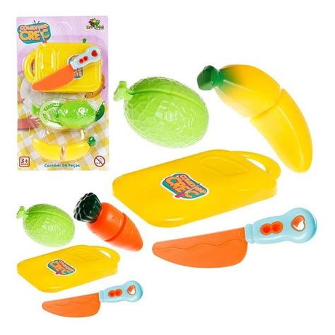 Brinquedo Comidinha Infantil Frutas Legumes Velcro Corte