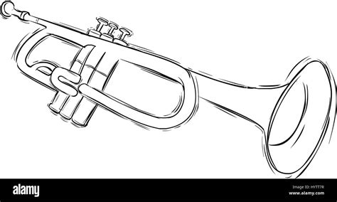 Vector Illustration Of A Sketch Vector Trumpet Stock Vector Image Art