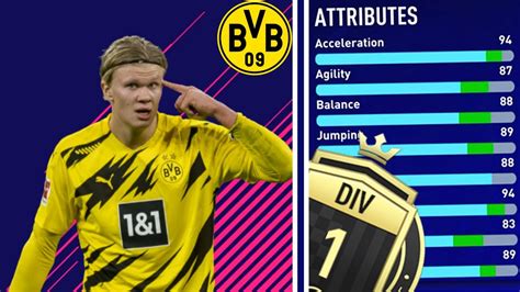 Erling Haaland Virtual Pro Look Alike Overpowered Build FIFA 21