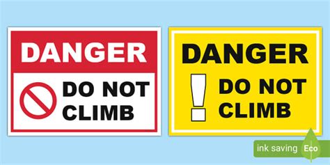 FREE Do Not Climb Sign Posters Display Posters Twinkl